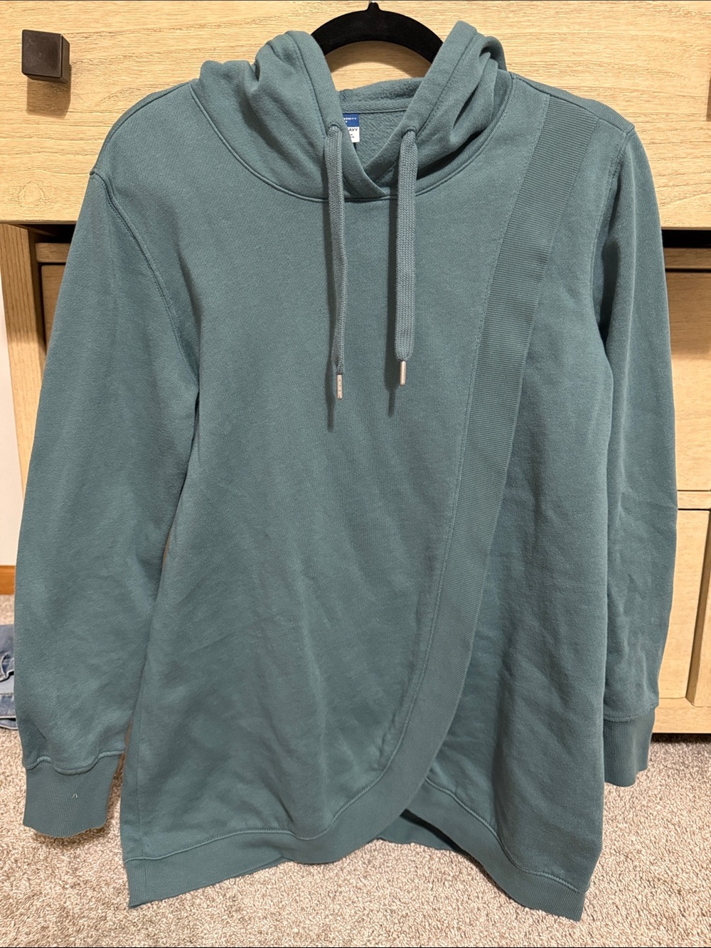 Maternity Women's Teal Hooded Crossover Sweater